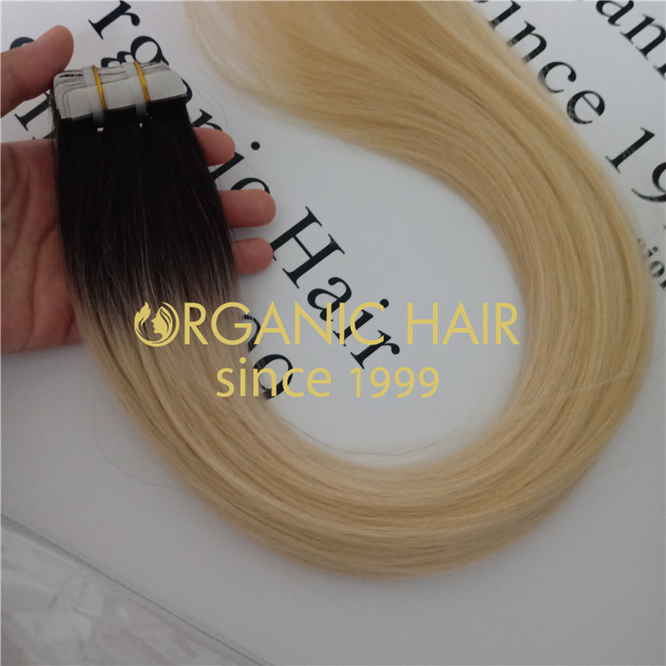 T1/60 color,double drawn,real remy human tape in hair extensionA20